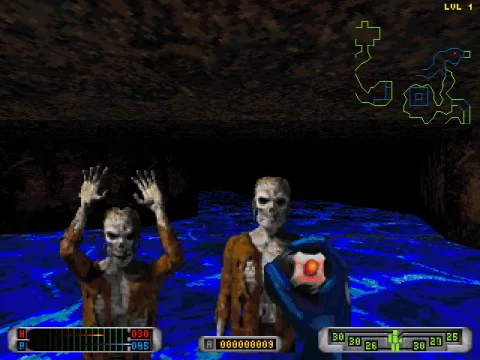 Under attack of two ugly zombies