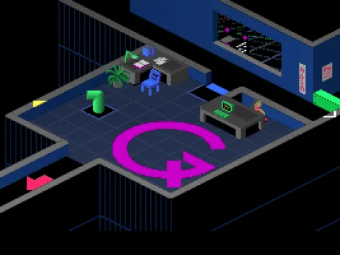 80th floor reception - Watch out for that security turret!