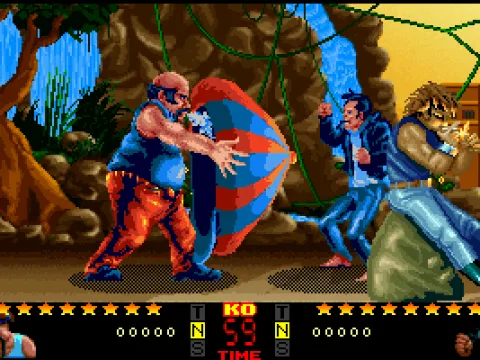 Pinen the Swiss lorry driver fills his hat with air to defend himself.