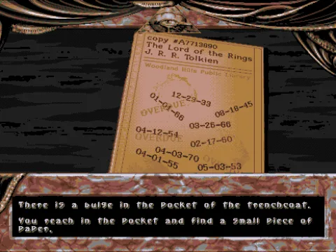 A library card found in the trench coat