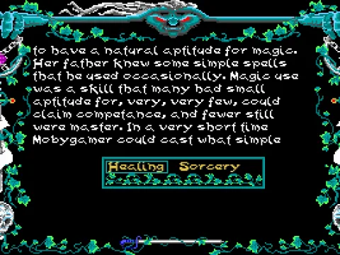 Select answers from multiple-choice questions to create a character.