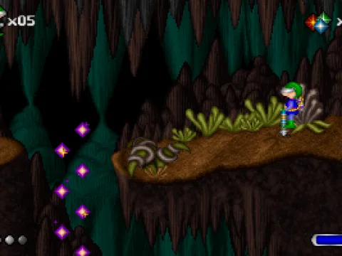 Digging your way to a bonus screen.