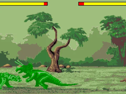 Dinosaurs fighting