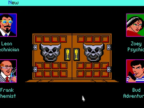 Main Menu - Before you enter the haunted house, you can re-arrange your party to your liking.