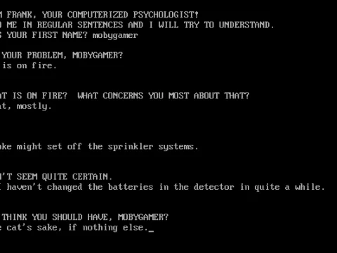 ELIZA undergoes gender-reassignment and pops up elsewhere as Frank