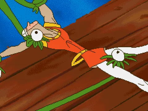 Caught by the monsters in the moat.