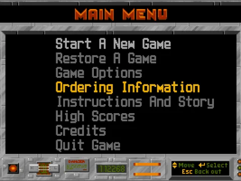 Main menu