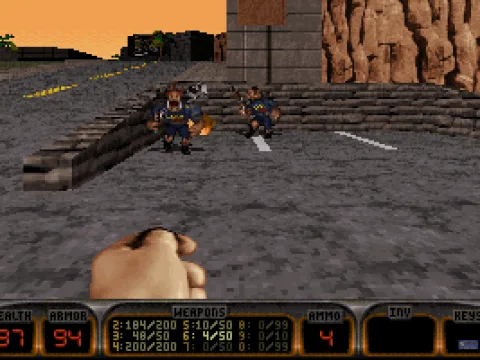 Blowing up some pigs in the parking lot