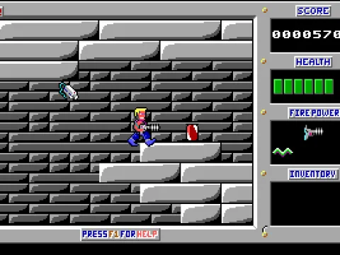 Duke is torn between drinking the pop and smashing the security camera.