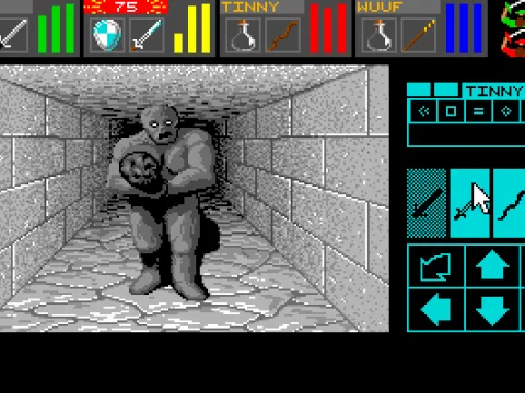 Fighting a stone golem