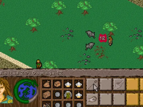 Fighting a pack of wolves.