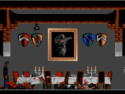 You are starting the exploration near the feast table...