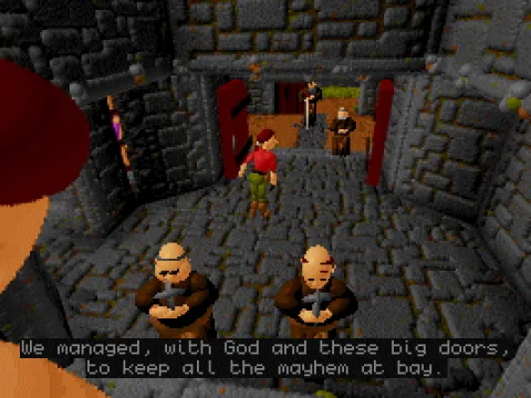 The monastery offers a safe haven... for the moment