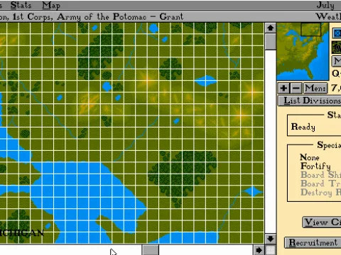 Grid map view somewhere up in Ontario