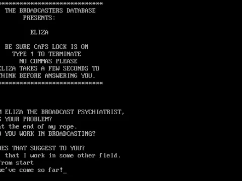 Broadcasters Database version.  (This faker just rotates through canned responses regardless of input.)