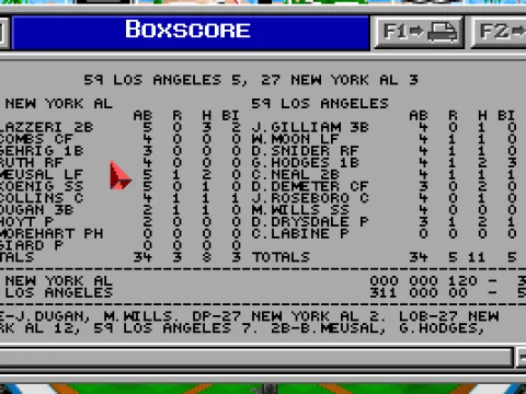 The game's boxscore.