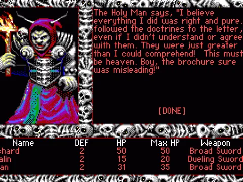 The graphics in the dialog scenes were pretty good.