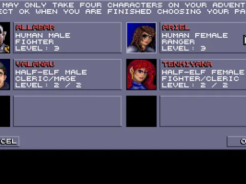 Importing a party from the EOTB1