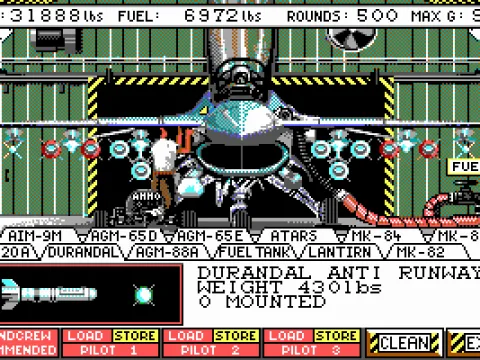 A man's playground: pre-flight weapon selection.