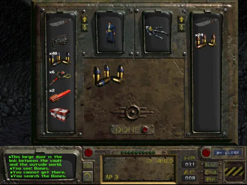 Looting a corpse to give you a bit of an edge at the start