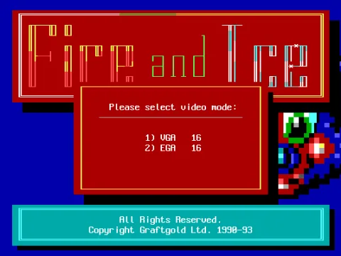 First-time start. There's no separate setup, the game consists only of a single .exe file. Choose between 16 colors and 16 colors...