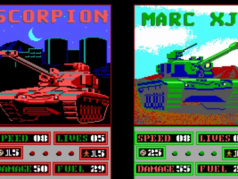 Tank selection for a two player game (EGA)