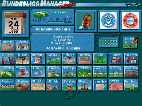 Main management screen