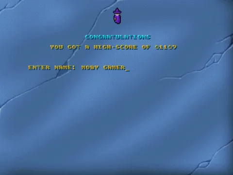 Game Over : Normal/single player mode.<br>A high score has been achieved