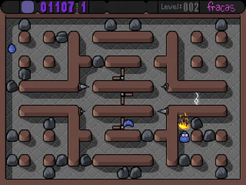 Level Two: Normal/single player mode.<br>Any contact with an enemy incinerates the wizard instantly but they respawn on the same spot - hopefully the enemy has gone away