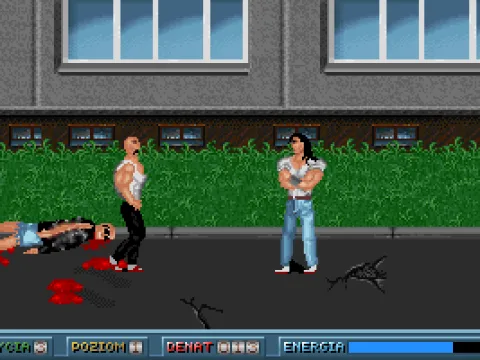 A bald opponent with a mustache.