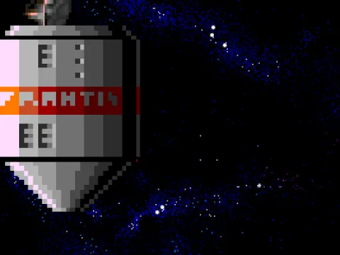 ...but he bails out in an escape pod.