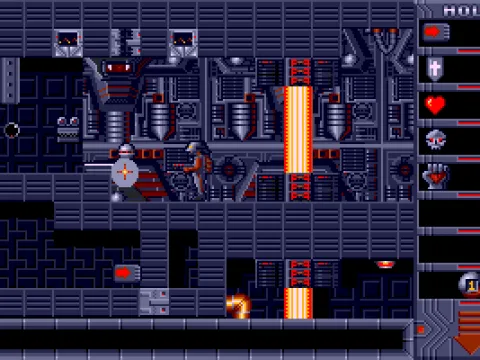 Shooting one of the many obstacles.