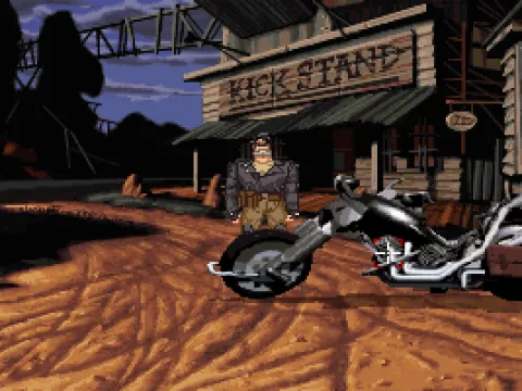 In front of the Kick Stand bar