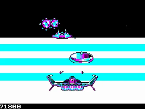 Phase 1: Ground combat. The Thunder Cloud II can turn left and right to dodge enemies.