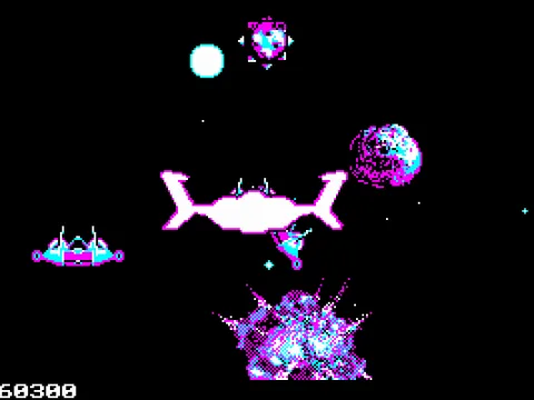 The Thunder Clouds shield glows when hit. The PC CGA port lacks the damage bar of the other version.