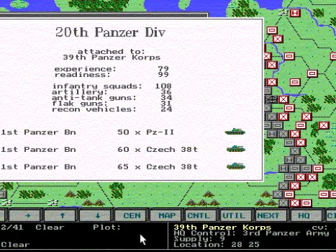 Axis player reviewing his forces