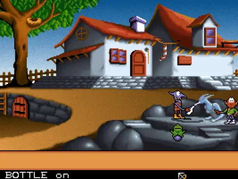 The Village: Thats not the way to treat a lady! Even if she is just a fountain. At least our goblin shows embarrassment