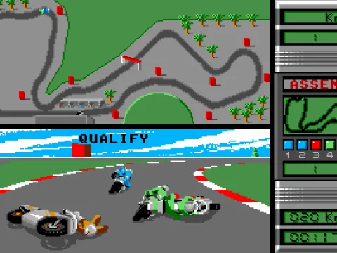 Colliding with another biker (1-Player Mode)