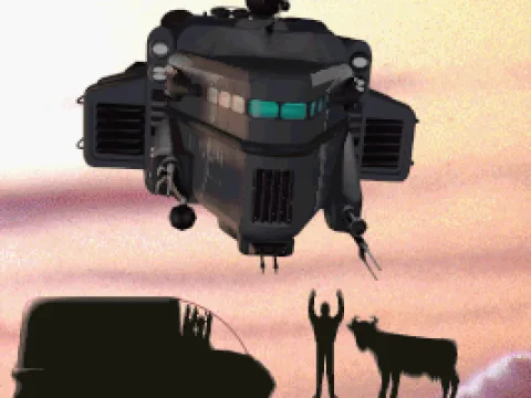 A rendered sequence with a painted background.