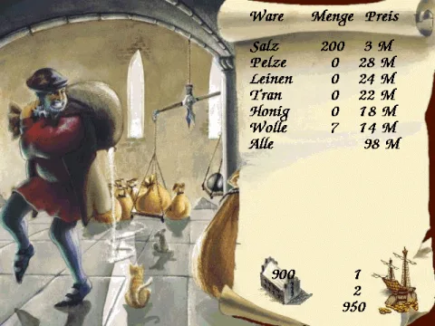 The town market - it's empty cause you haven't started hauling in the goods yet