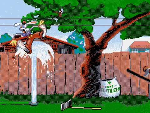 It seems that Roger has a little problem with water gushed from the hose.