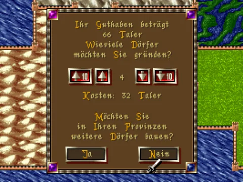 Economic actions -- like constructing new villages -- are done in menus.