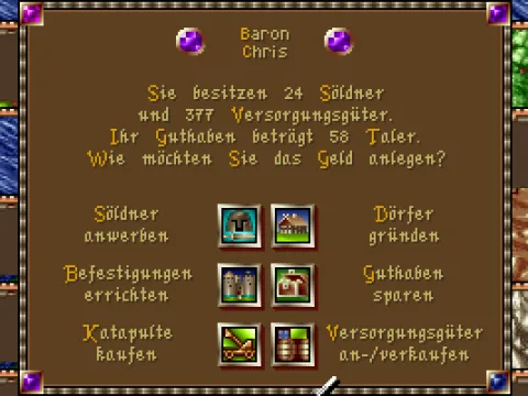 Issue orders from the main menu.