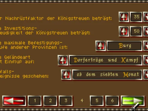 One of six option pages on which you may fine-tune the game's rules.