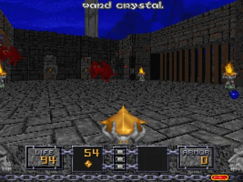 Flying red demons are typical enemies