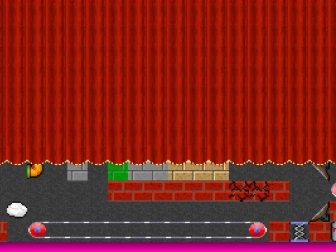 Starting the game raises the curtain on the stage for the attract mode.