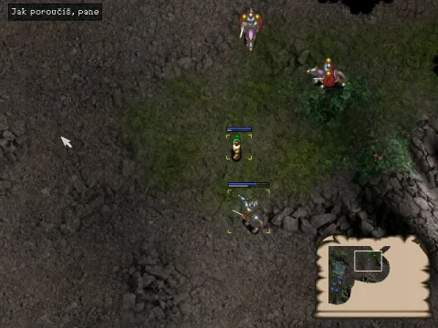 A neutral villager joins the player, and must be escorted back to the town (demo version).