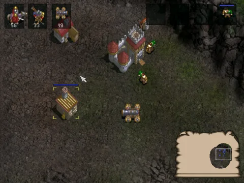 The smithy allows to recruit combat units (demo version).