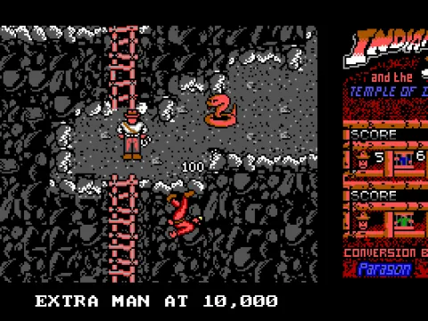 The only way to beat a thugee guard; shove him off a cliff. (EGA)