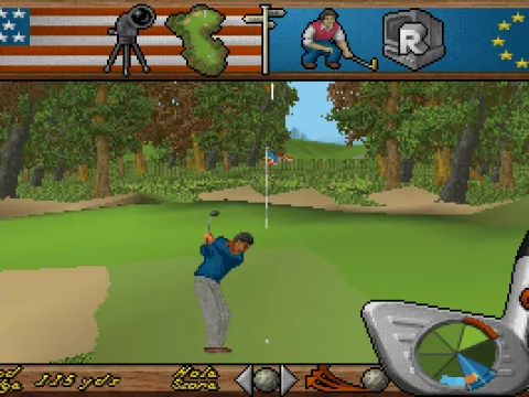 The hole with a flag is near